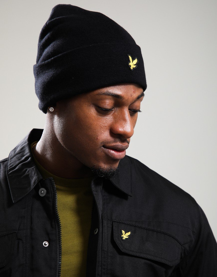 Lyle & Scott Merino Beanie Jet Black Lyle & Scott Merino Beanie Jet Black