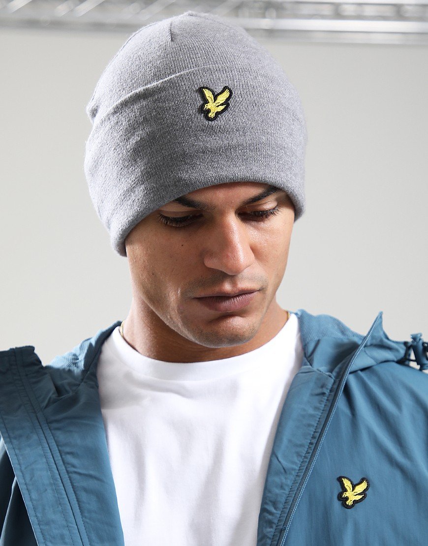 Lyle & Scott Merino Beanie Mid Grey Marl