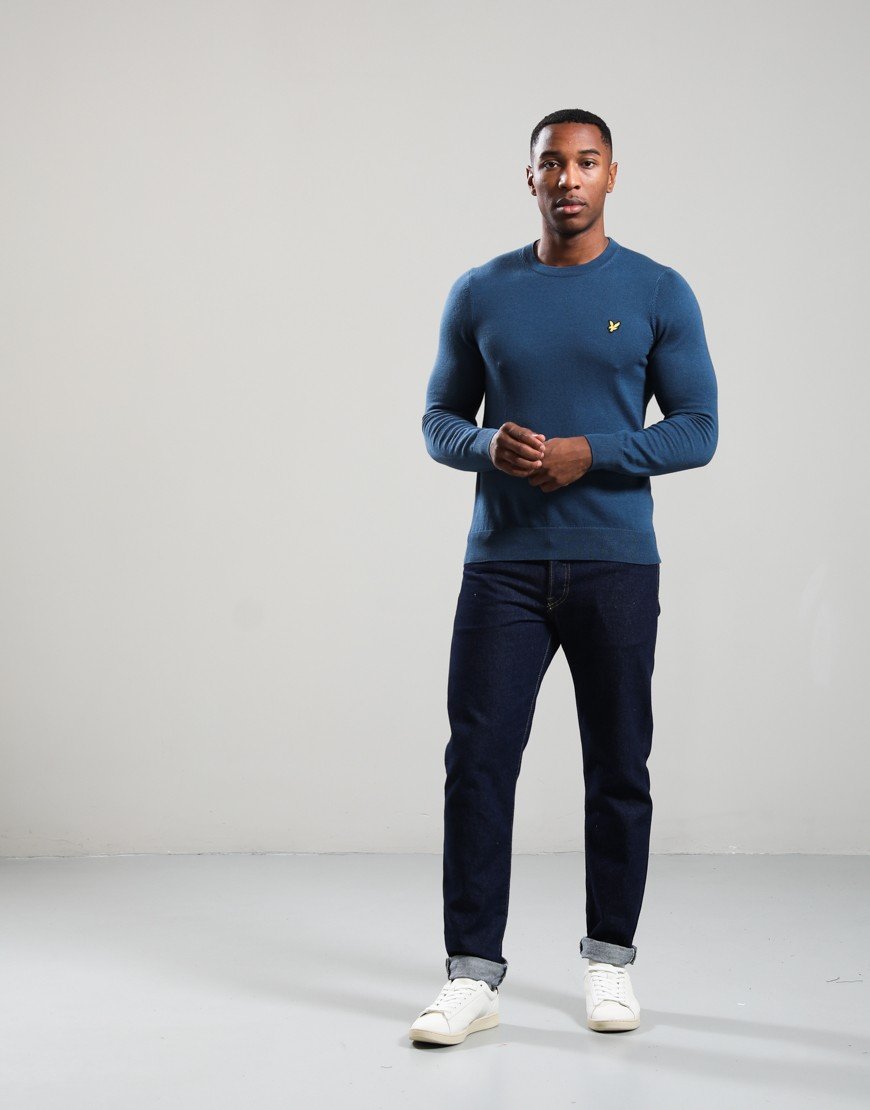 Lyle & Scott Merino Crew Aegean Blue