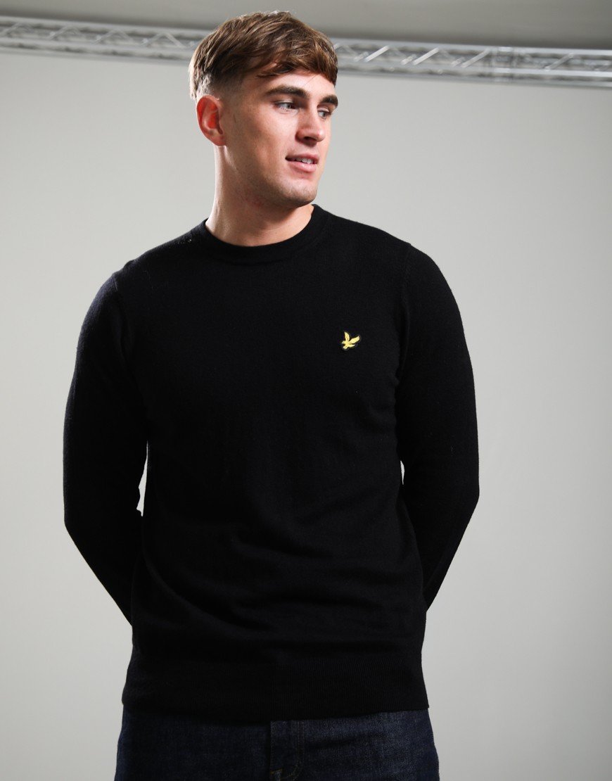 Lyle & Scott Merino Crew Knit Jet Black