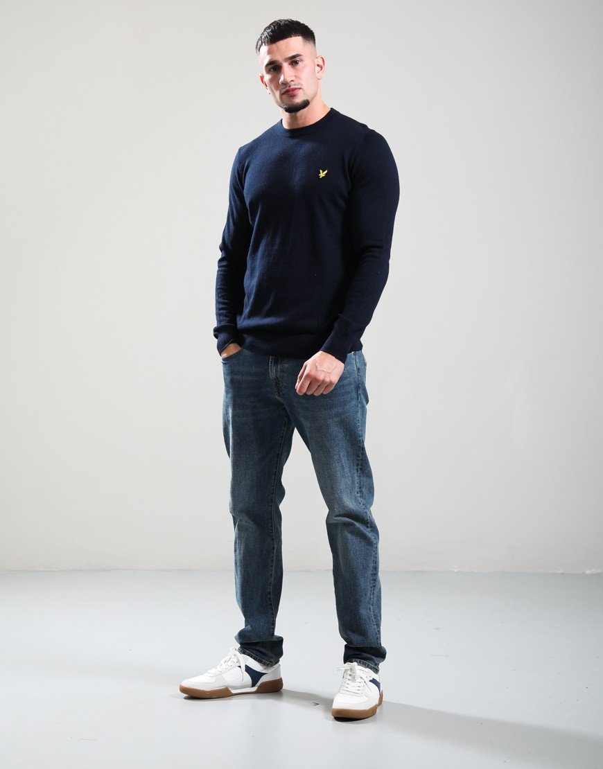Lyle & Scott Merino Crew Knit Dark Navy