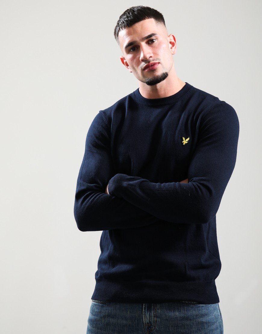 Lyle & Scott Merino Crew Knit Dark Navy