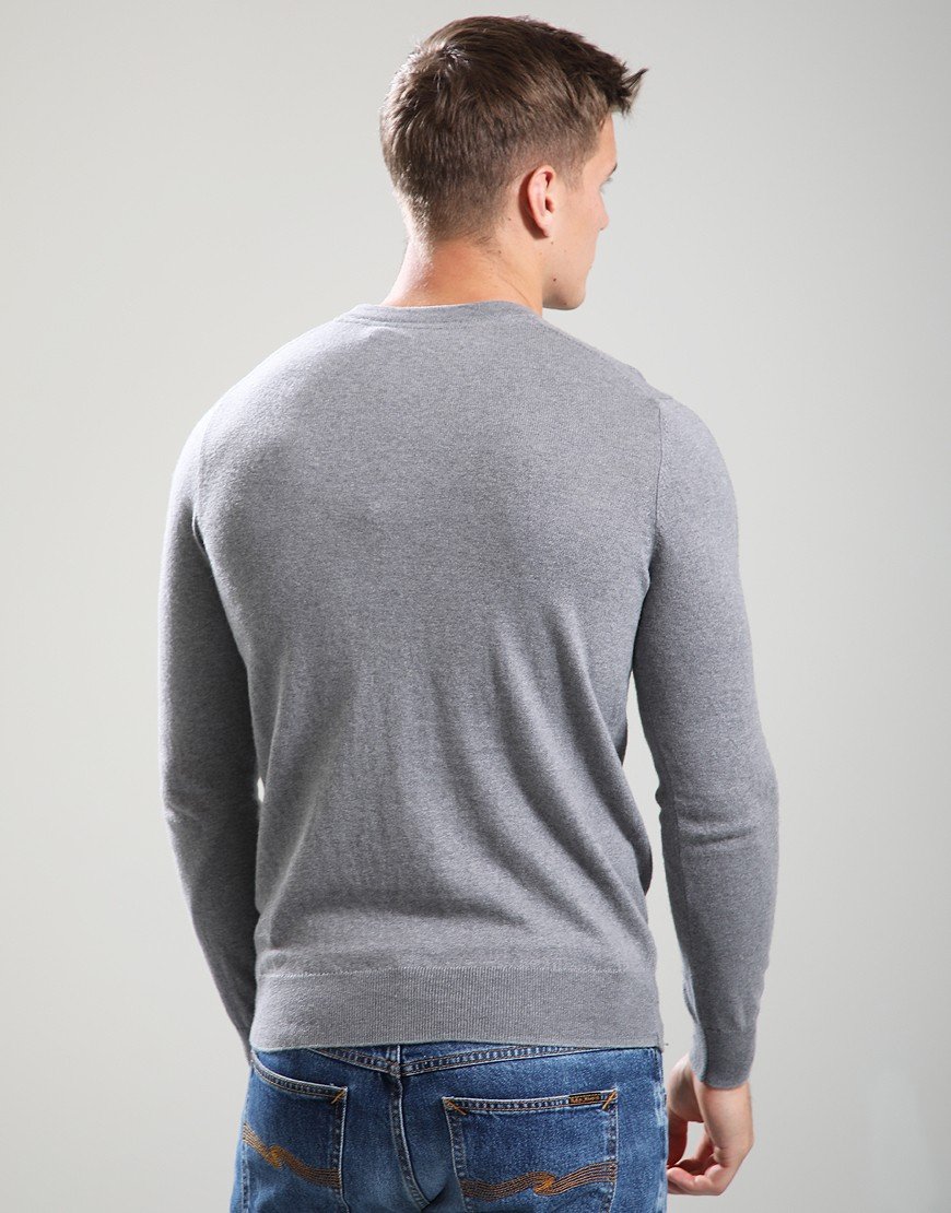 Lyle & Scott Merino Crew Knit Mid Grey Marl