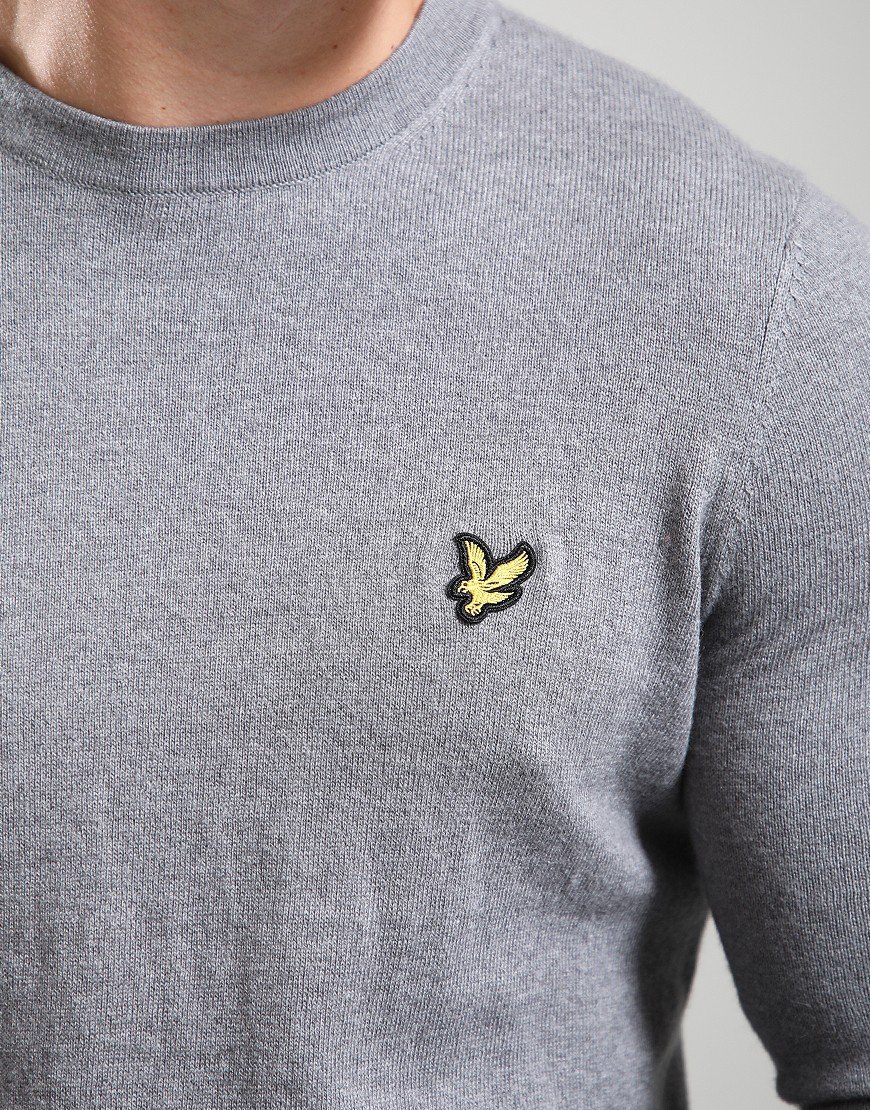 Lyle & Scott Merino Crew Knit Mid Grey Marl