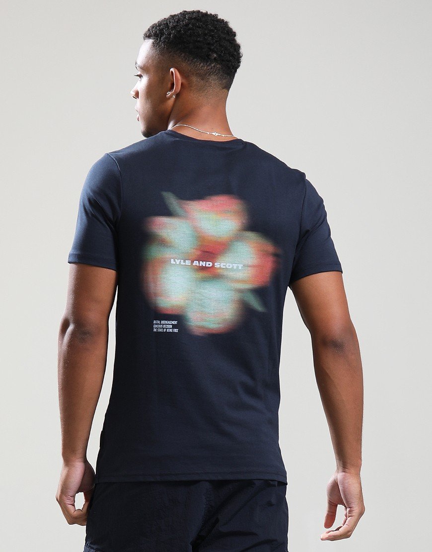 Lyle & Scott Motion Floral T-Shirt Dark Navy