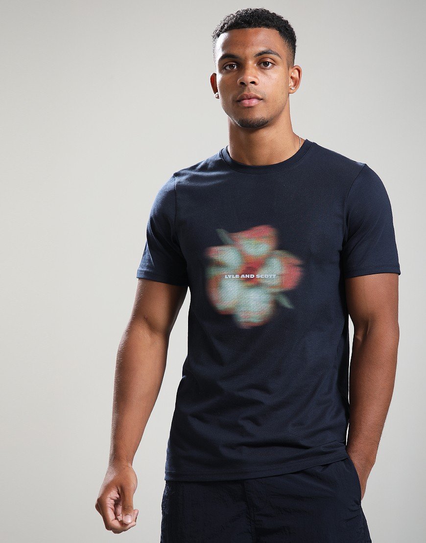 Lyle & Scott Motion Floral T-Shirt Dark Navy