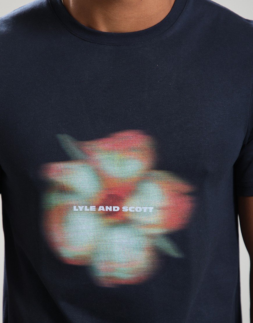 Lyle & Scott Motion Floral T-Shirt Dark Navy