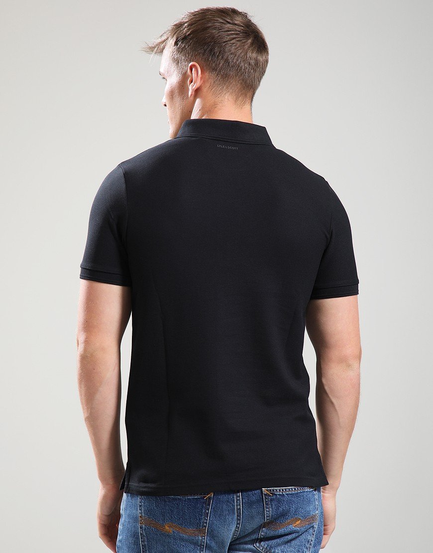 Lyle & Scott Ottoman Half Zip Polo Shirt Black