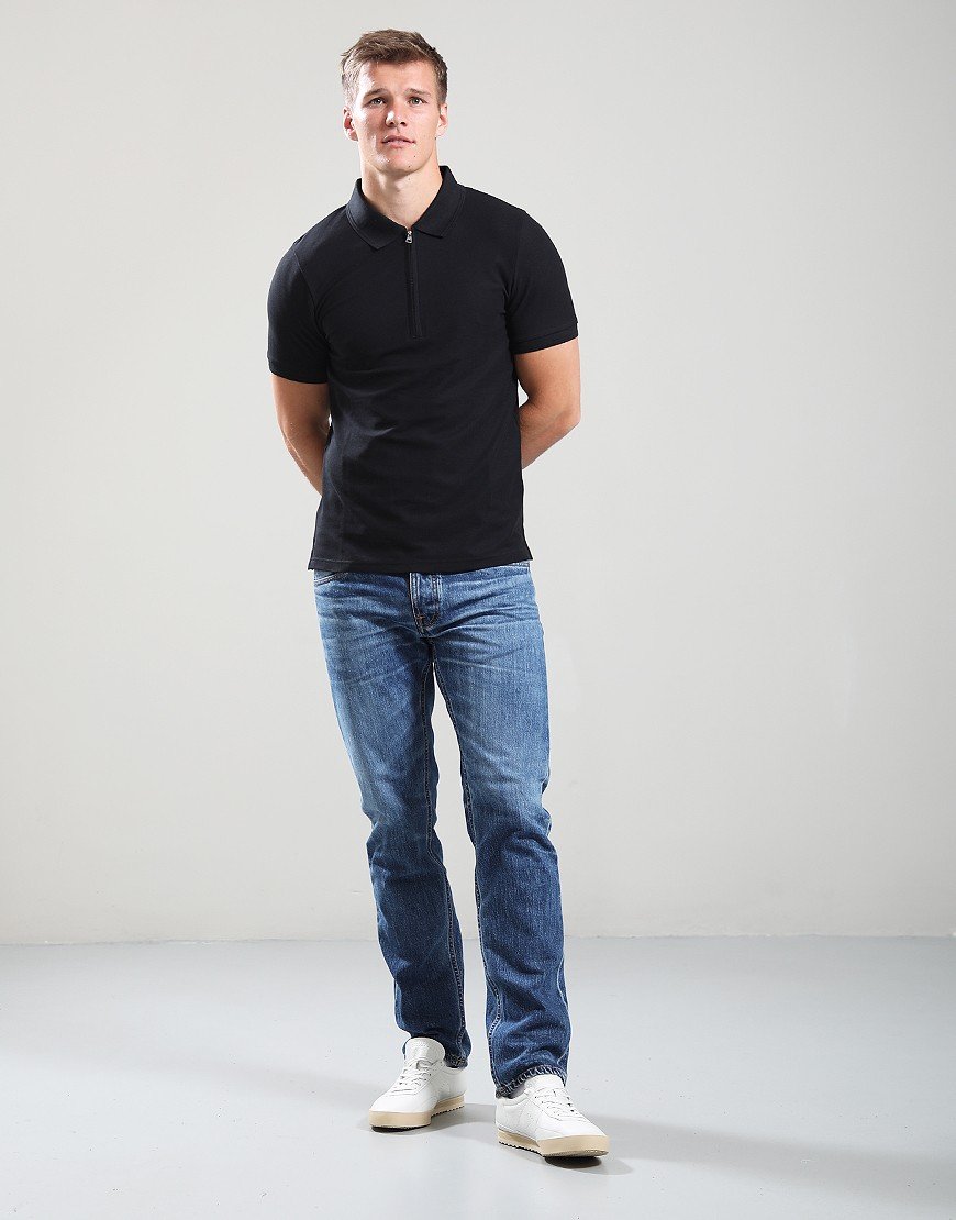 Lyle & Scott Ottoman Half Zip Polo Shirt Black