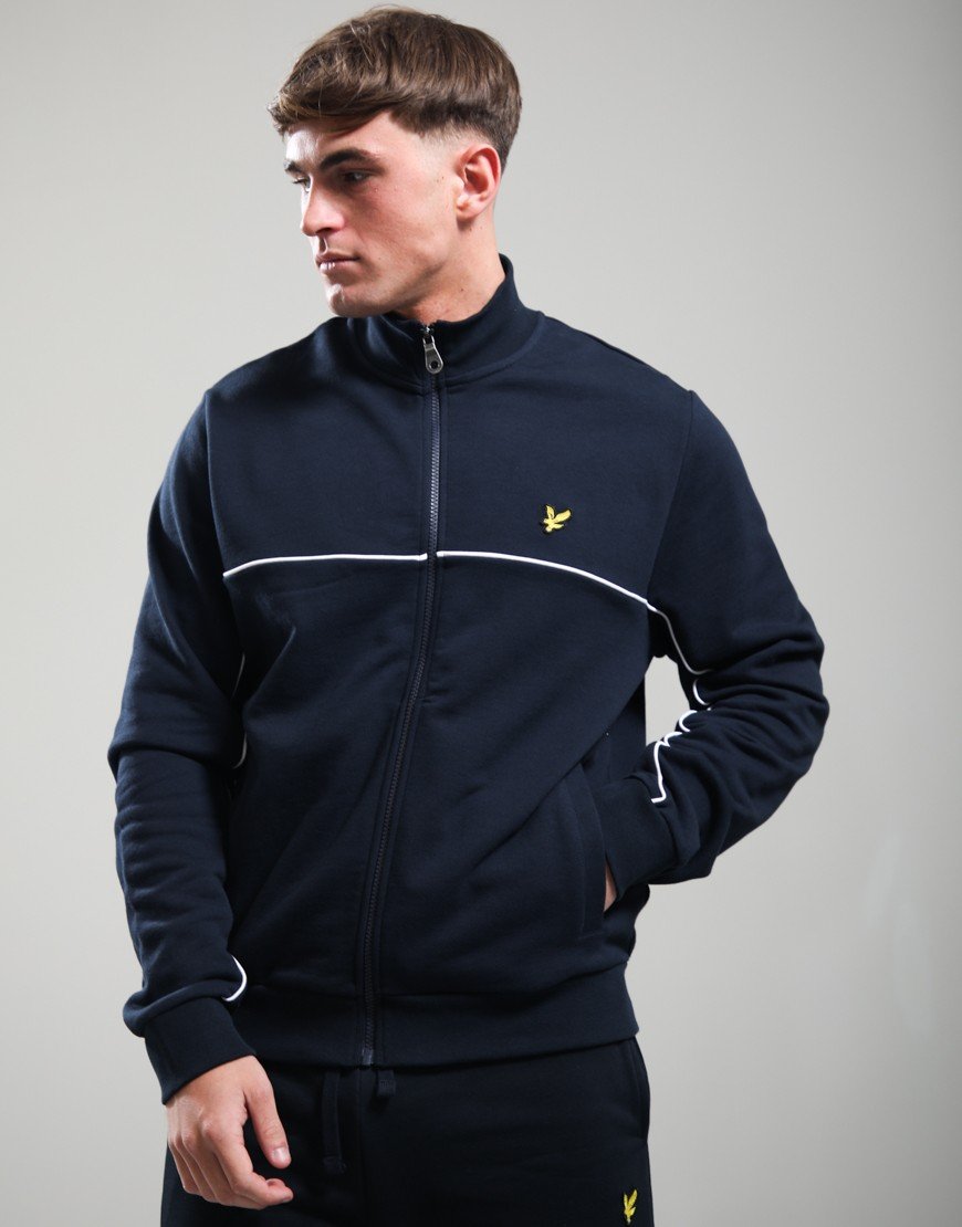 Lyle & Scott Piped Full Zip Through Track Top Dark Navy