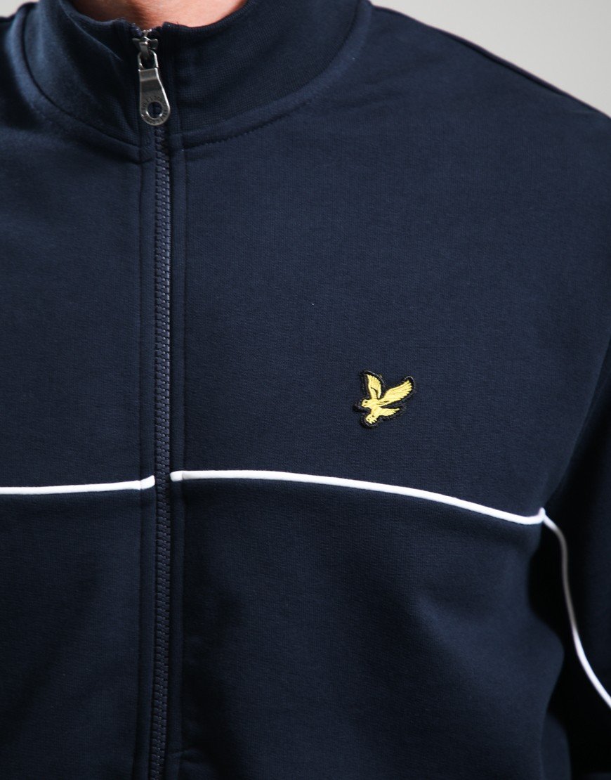 Lyle & Scott Piped Full Zip Through Track Top Dark Navy