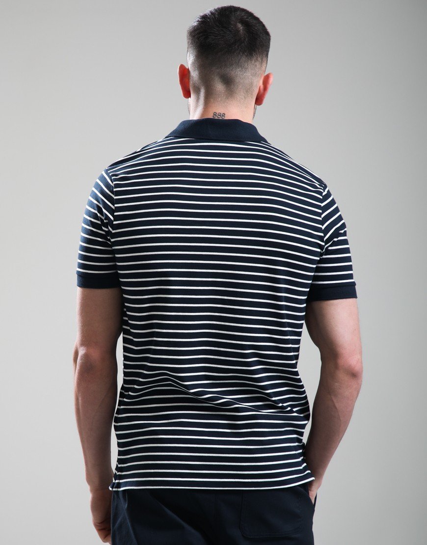 Lyle & Scott Pique Breton Polo Shirt Dark Navy/White