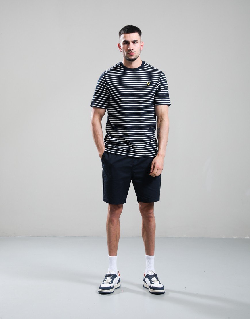 Lyle & Scott Pique Breton T-Shirt Dark Navy/White
