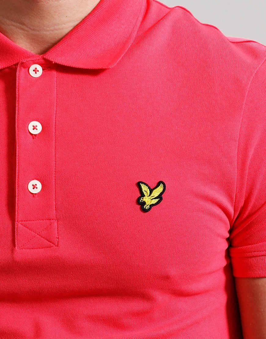 Lyle & Scott Plain Polo Shirt Electric Pink