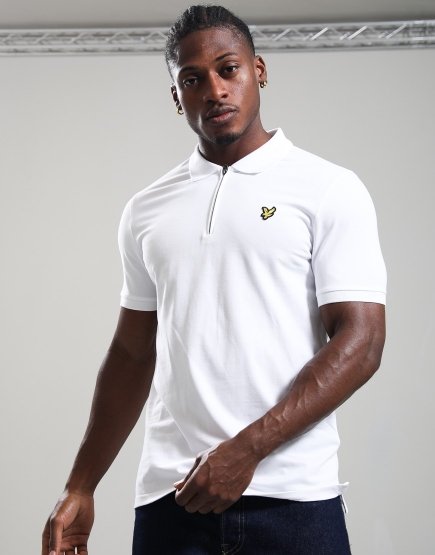 Lyle & Scott Quarter Zip Polo Shirt White
