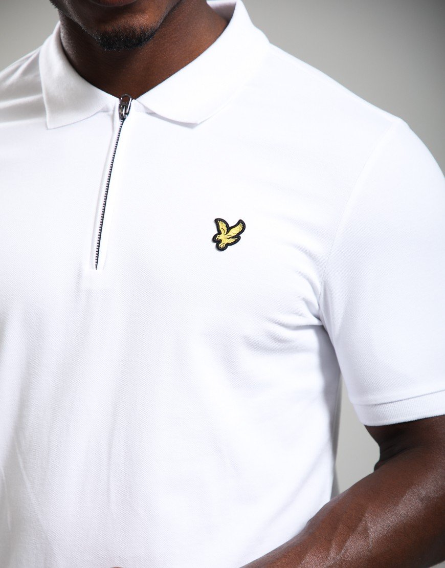 Lyle & Scott Quarter Zip Polo Shirt White