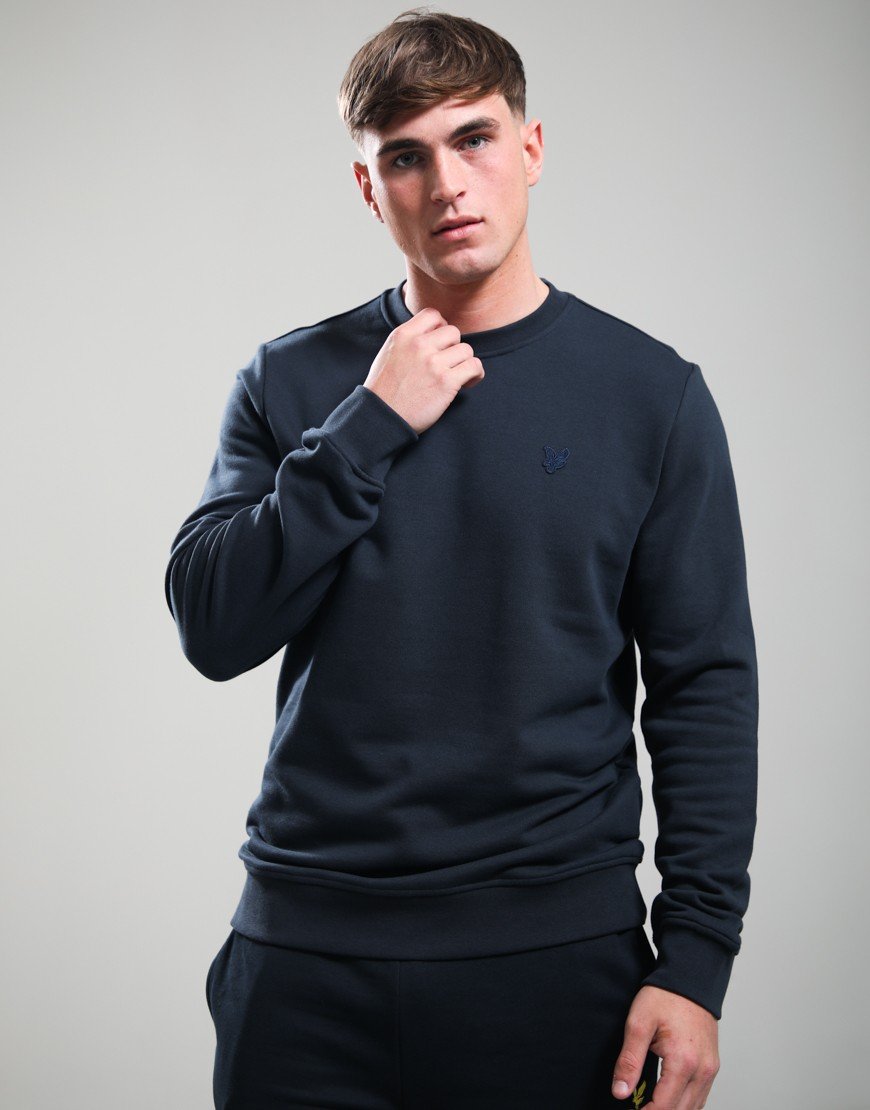 Lyle & Scott Superfine Crew Neck Sweat Dark Navy