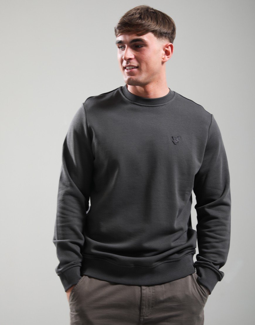 Lyle & Scott Superfine Crew Neck Sweat Gunmetal