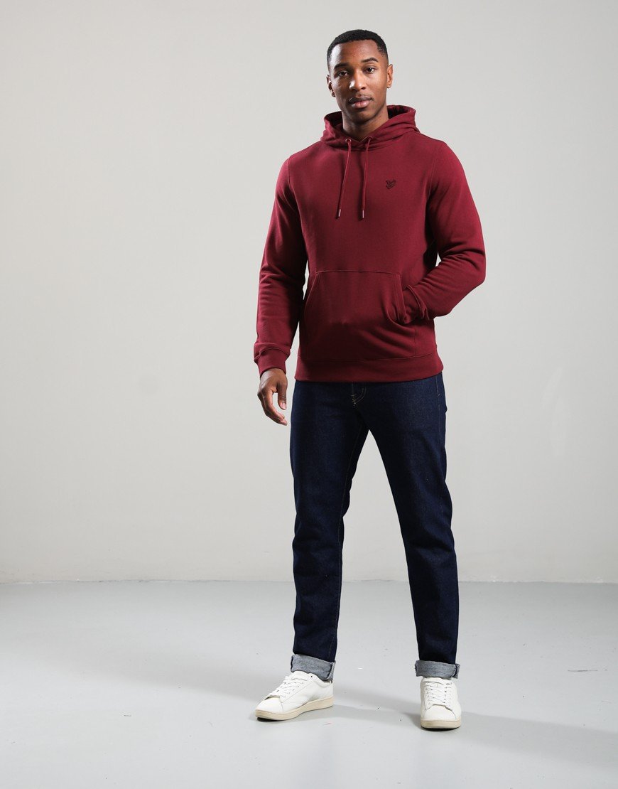 Lyle & Scott Superfine Pullover Hoodie Fairway Burgundy