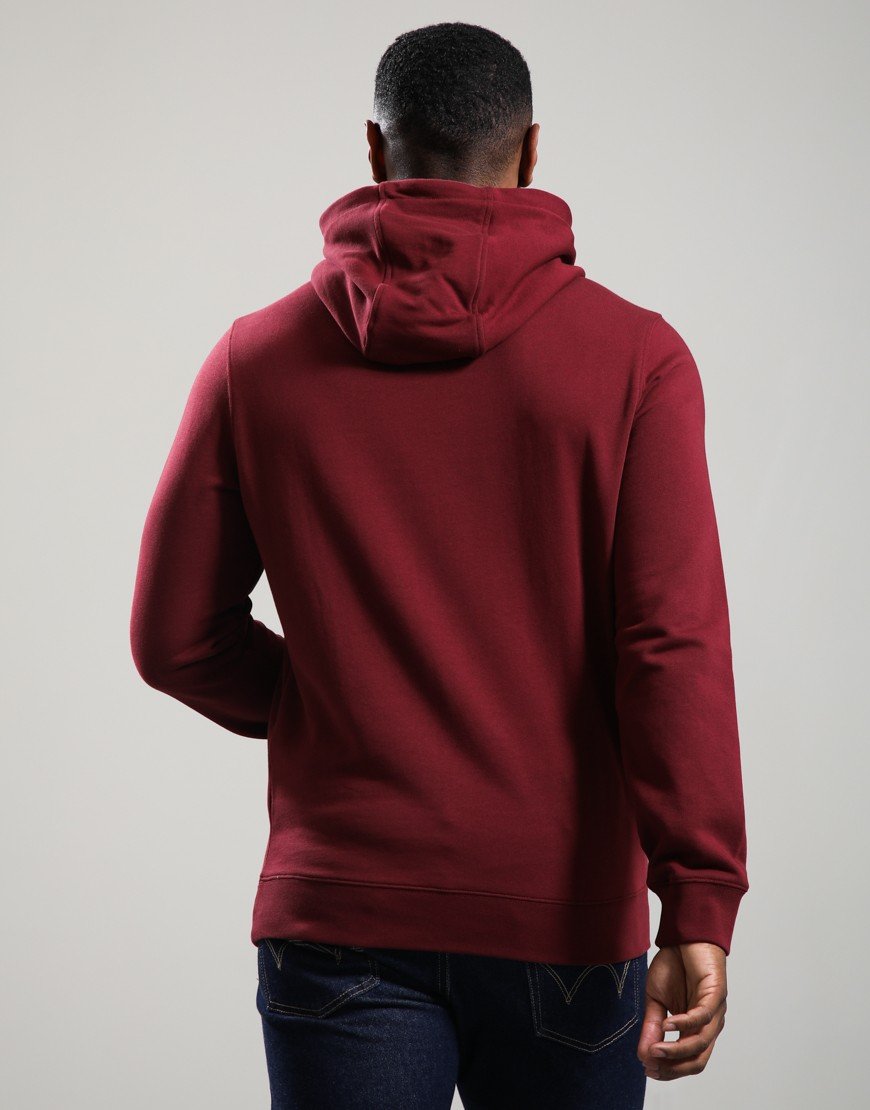 Lyle & Scott Superfine Pullover Hoodie Fairway Burgundy