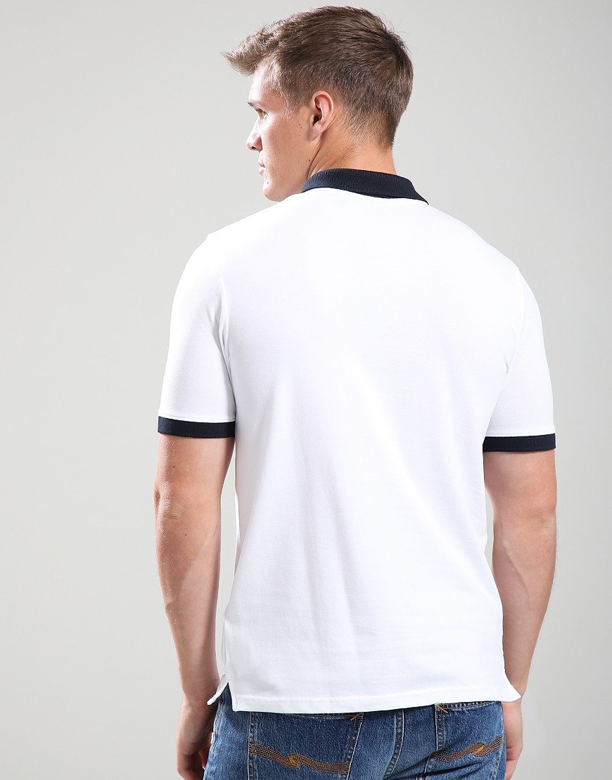 Lyle & Scott Superfine Ringer Polo Shirt White/Navy