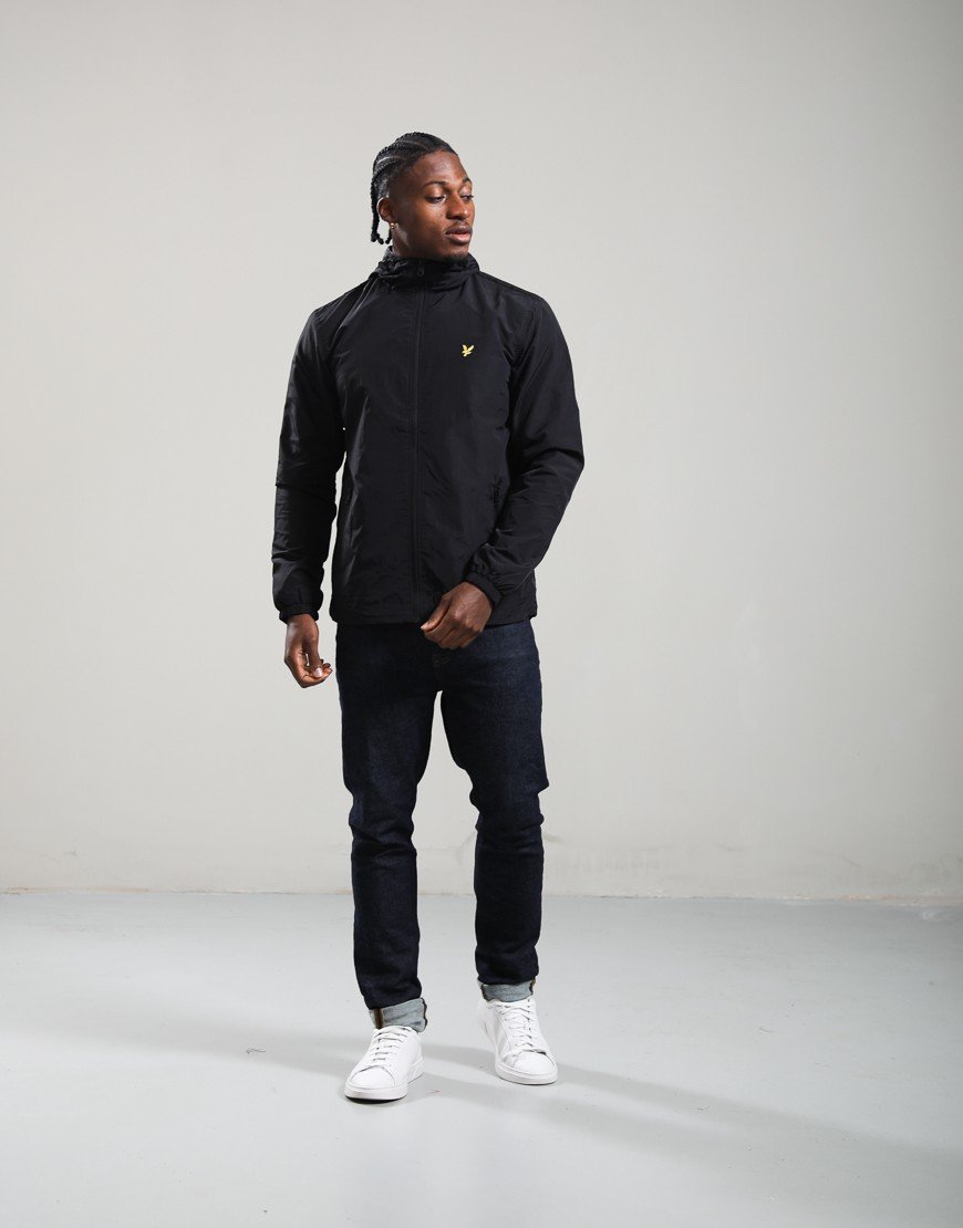 Lyle & Scott Taped Zip Hooded Jacket Jet Black