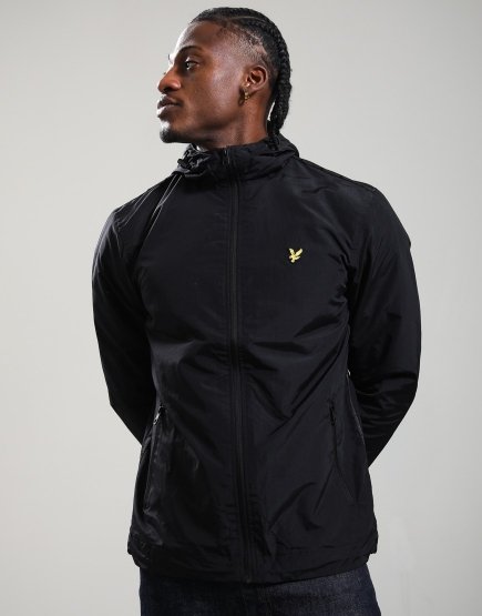Lyle & Scott Taped Zip Hooded Jacket Jet Black
