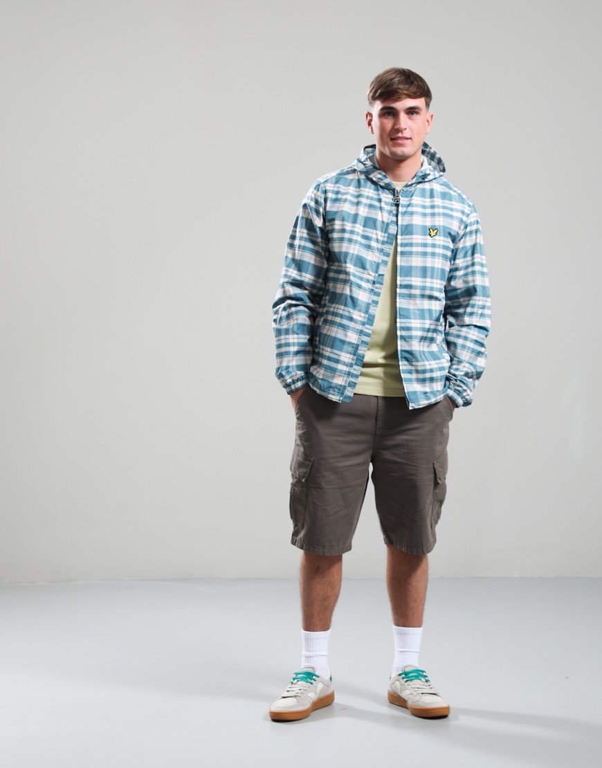 Lyle & Scott Tartan Hooded Zip Jacket Everglade