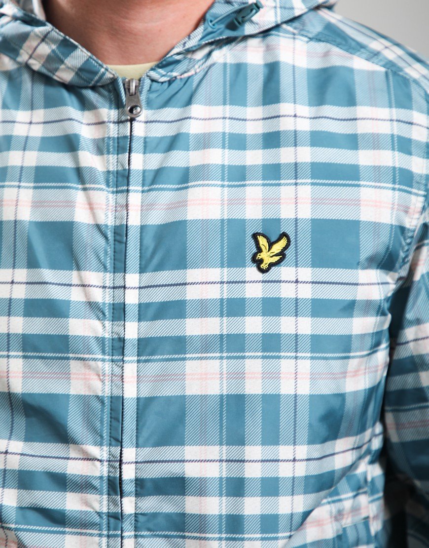 Lyle & Scott Tartan Hooded Zip Jacket Everglade