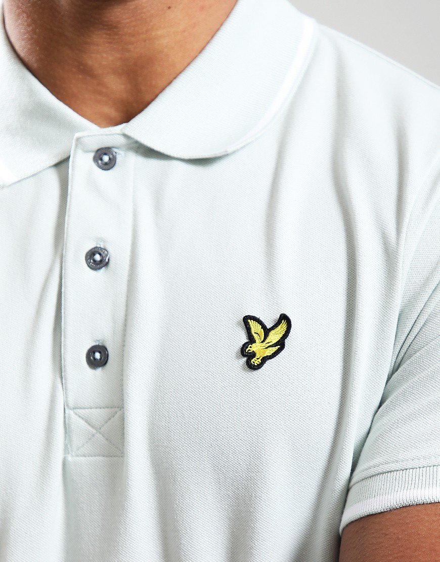Lyle & Scott Tipped Polo Shirt Green/White