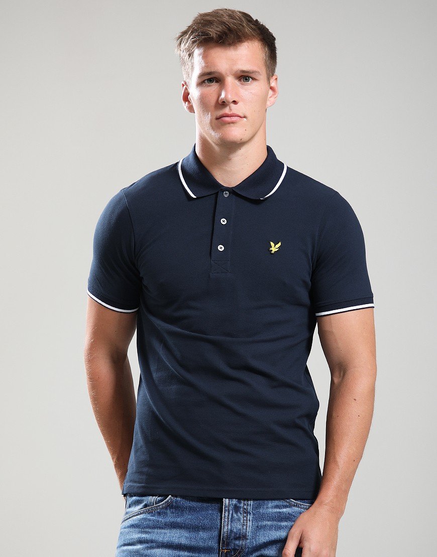 Lyle & Scott Tipped Polo Shirt Navy/White