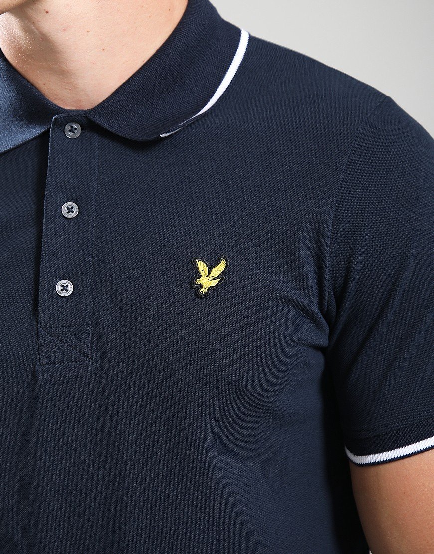 Lyle & Scott Tipped Polo Shirt Navy/White