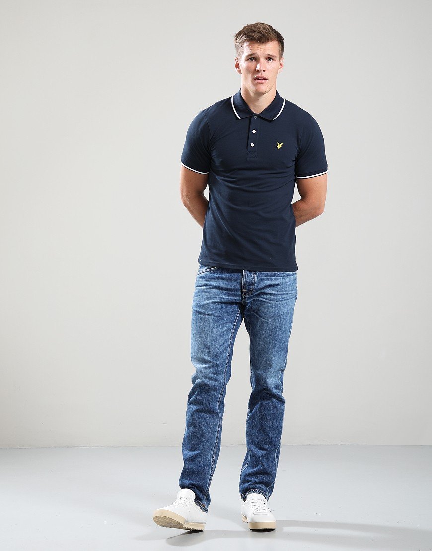 Lyle & Scott Tipped Polo Shirt Navy/White