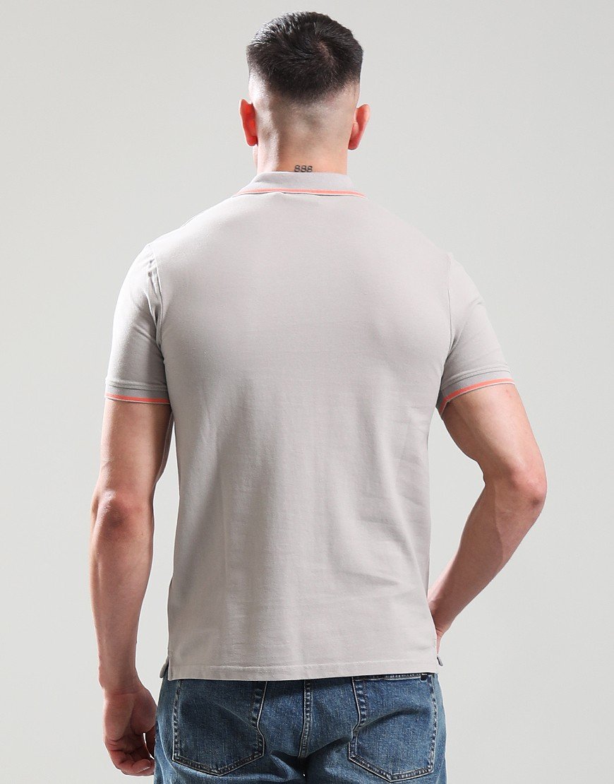 Lyle & Scott Tipped Polo Shirt Pale Grey/Coral