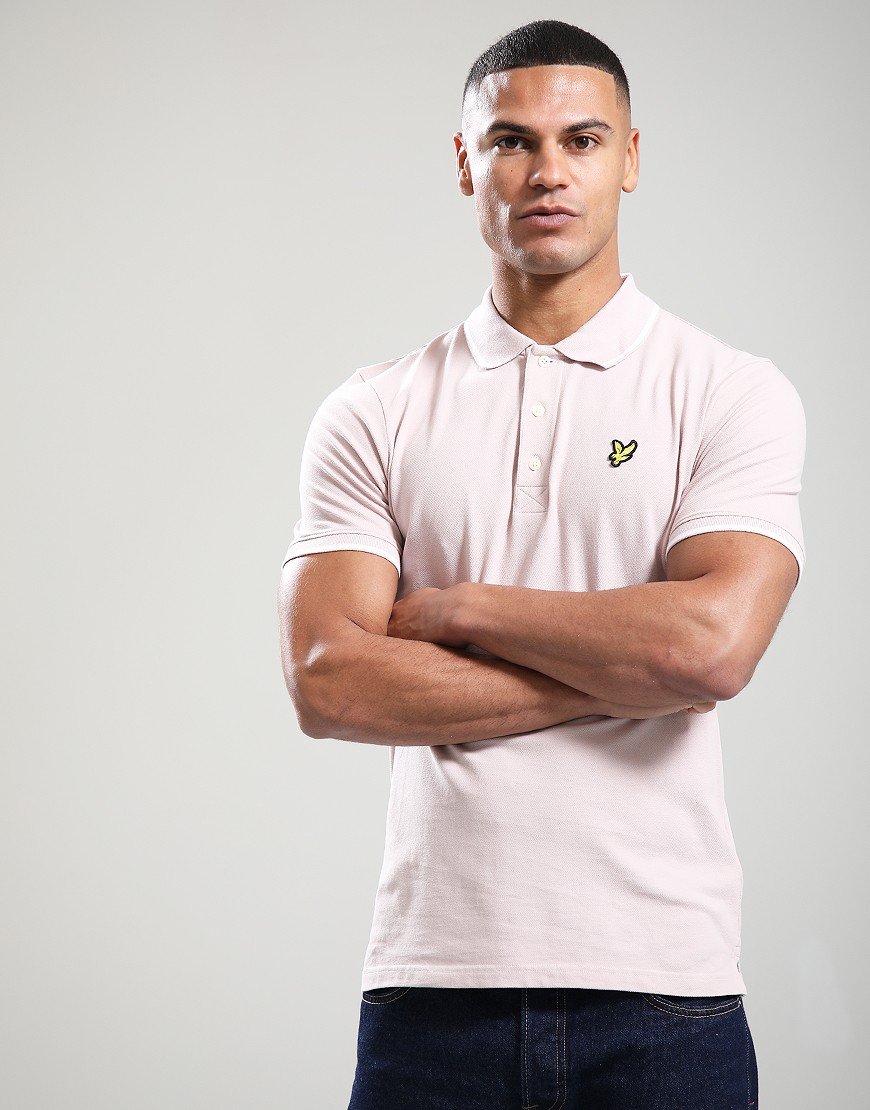 Lyle & Scott Tipped Polo Shirt Pink Salt/White
