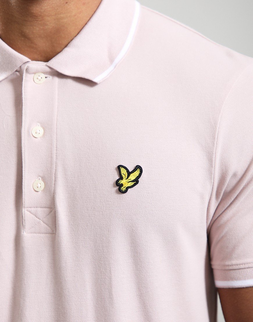 Lyle & Scott Tipped Polo Shirt Pink Salt/White