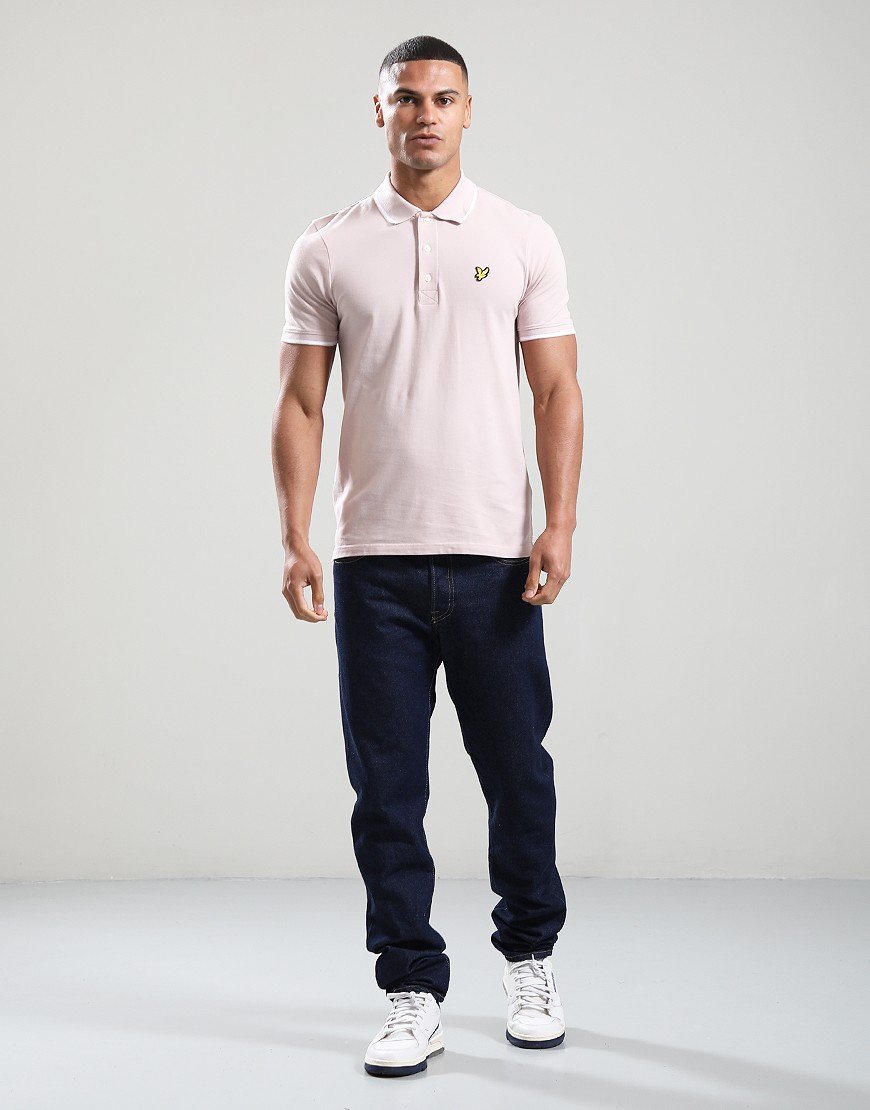 Lyle & Scott Tipped Polo Shirt Pink Salt/White