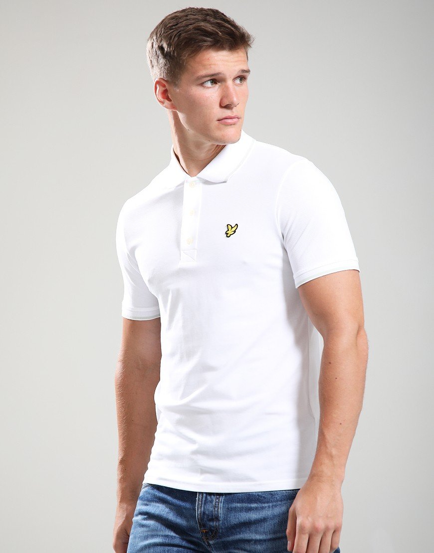 Lyle & Scott Tipped Polo Shirt White/Soft Matcha