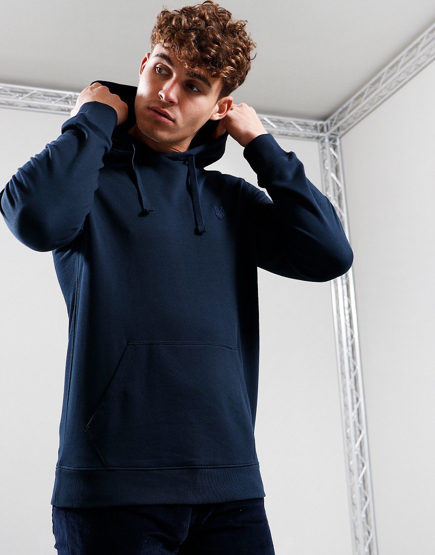 Lyle & Scott Tonal Eagle Pullover Hoodie Dark Navy