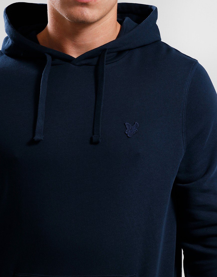 Lyle & Scott Tonal Eagle Pullover Hoodie Dark Navy