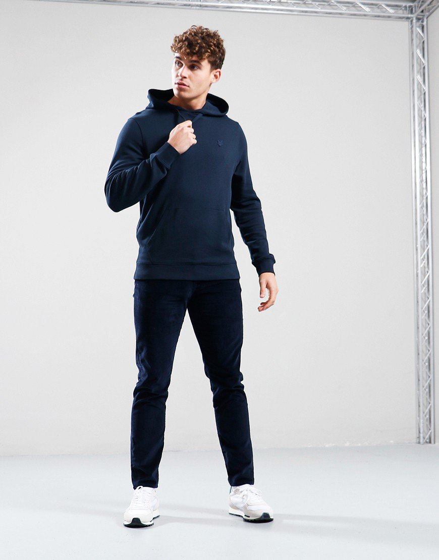 Lyle & Scott Tonal Eagle Pullover Hoodie Dark Navy