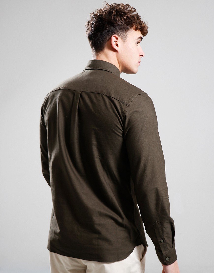 Lyle & Scott Tonal Oxford Long Sleeve Shirt Olive