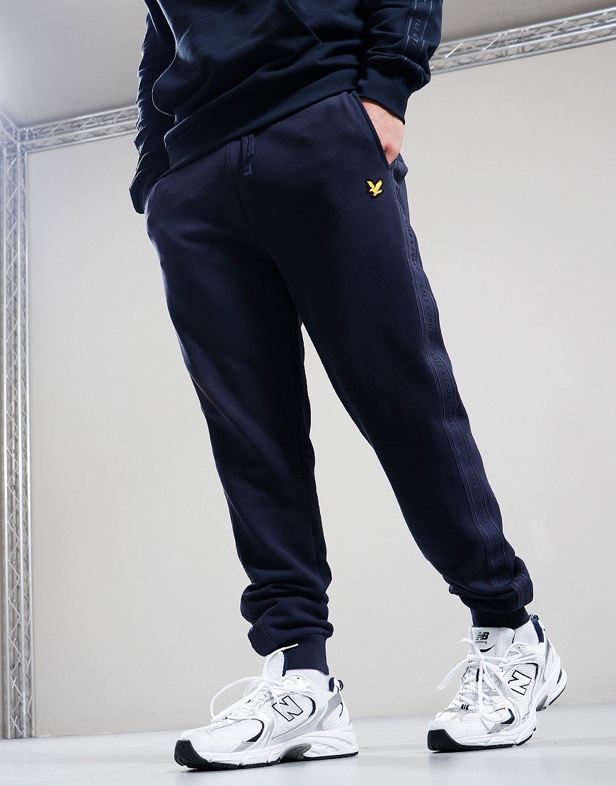 Lyle & Scott Pantaloni Tuta Uomo Brushed Back Sweatpants ML1134V.Z865 - Cotone Blu, Vita Regolabile, Fondo Costina