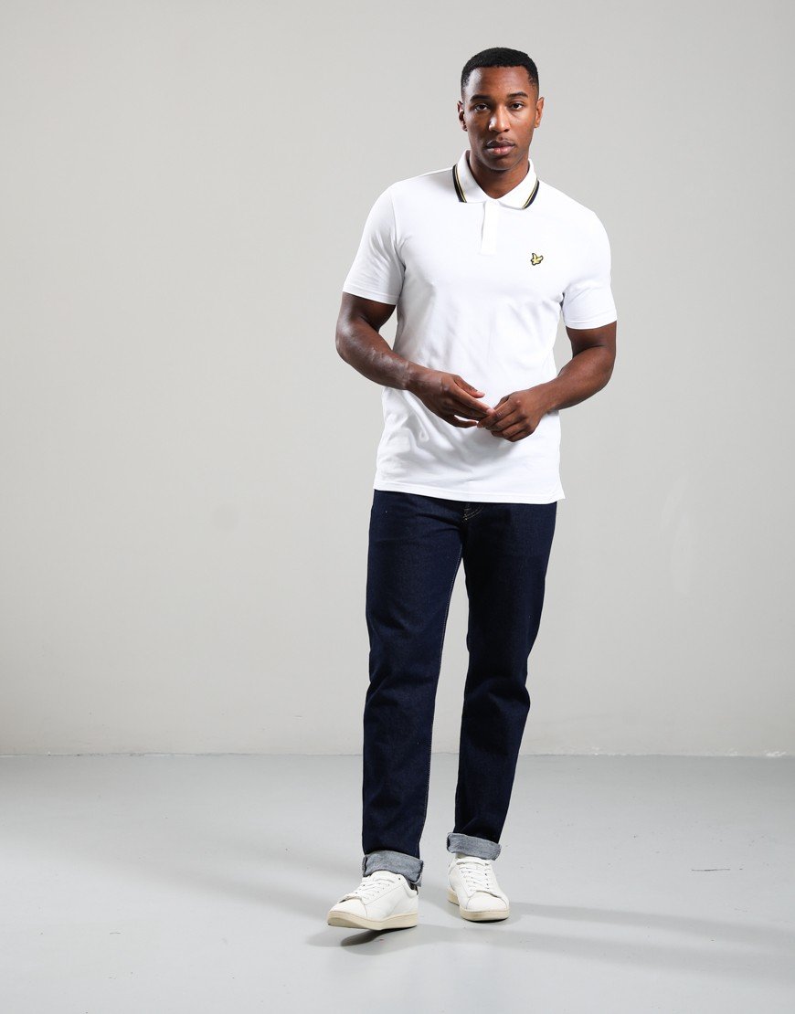 Lyle & Scott Track Tipped Polo Shirt White