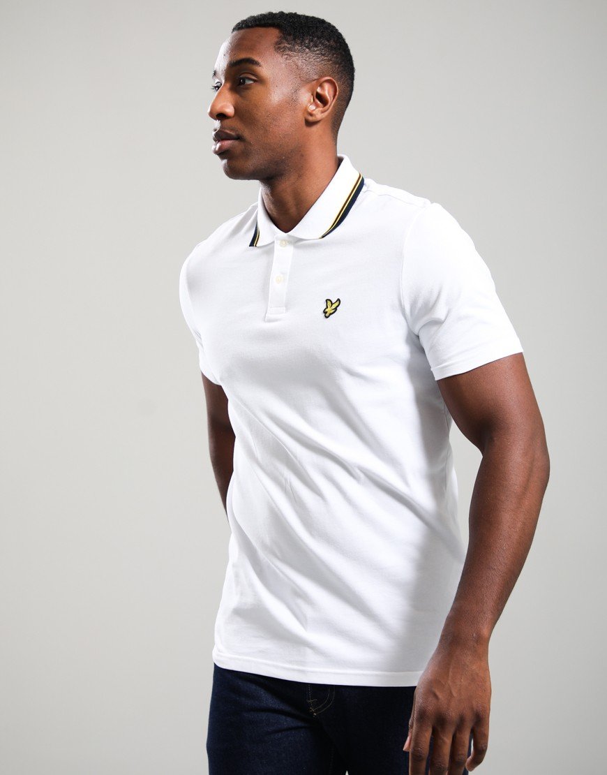 Lyle & Scott Track Tipped Polo Shirt White