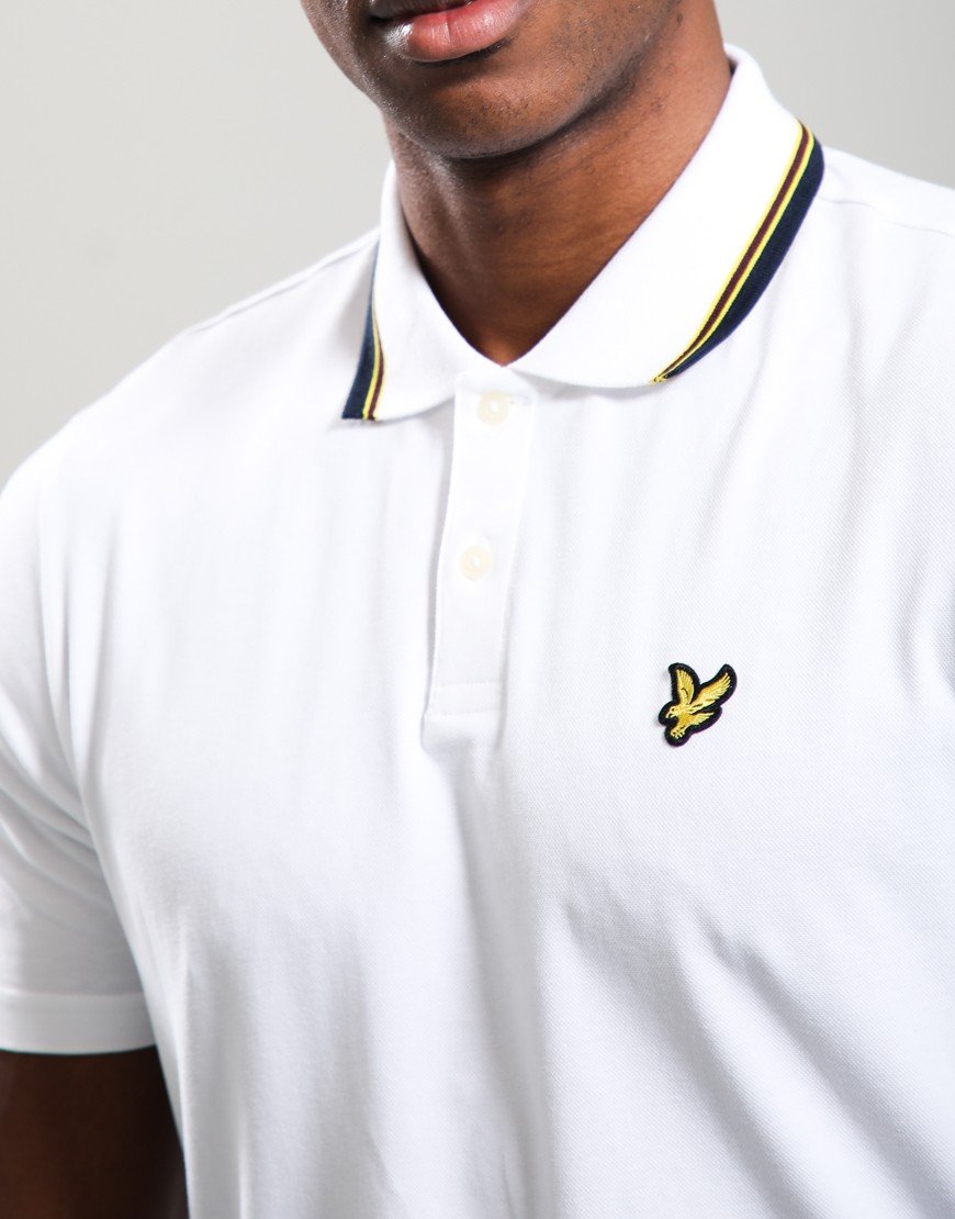 Lyle & Scott Track Tipped Polo Shirt White