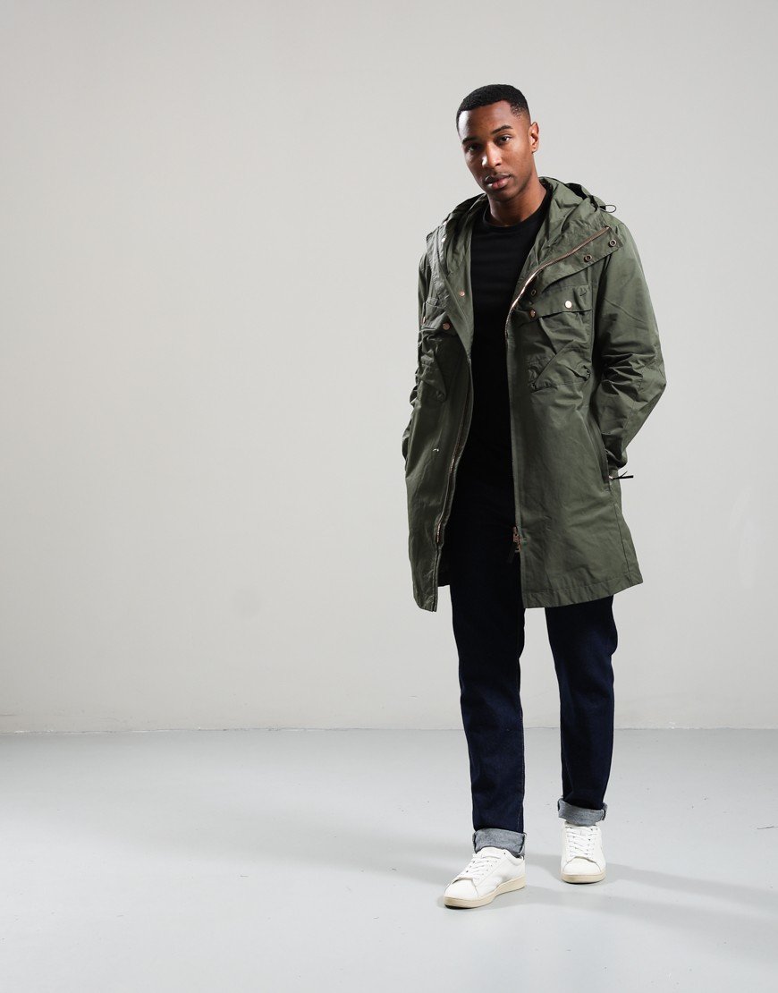 Lyle & Scott Waxed Guard Parka True Olive