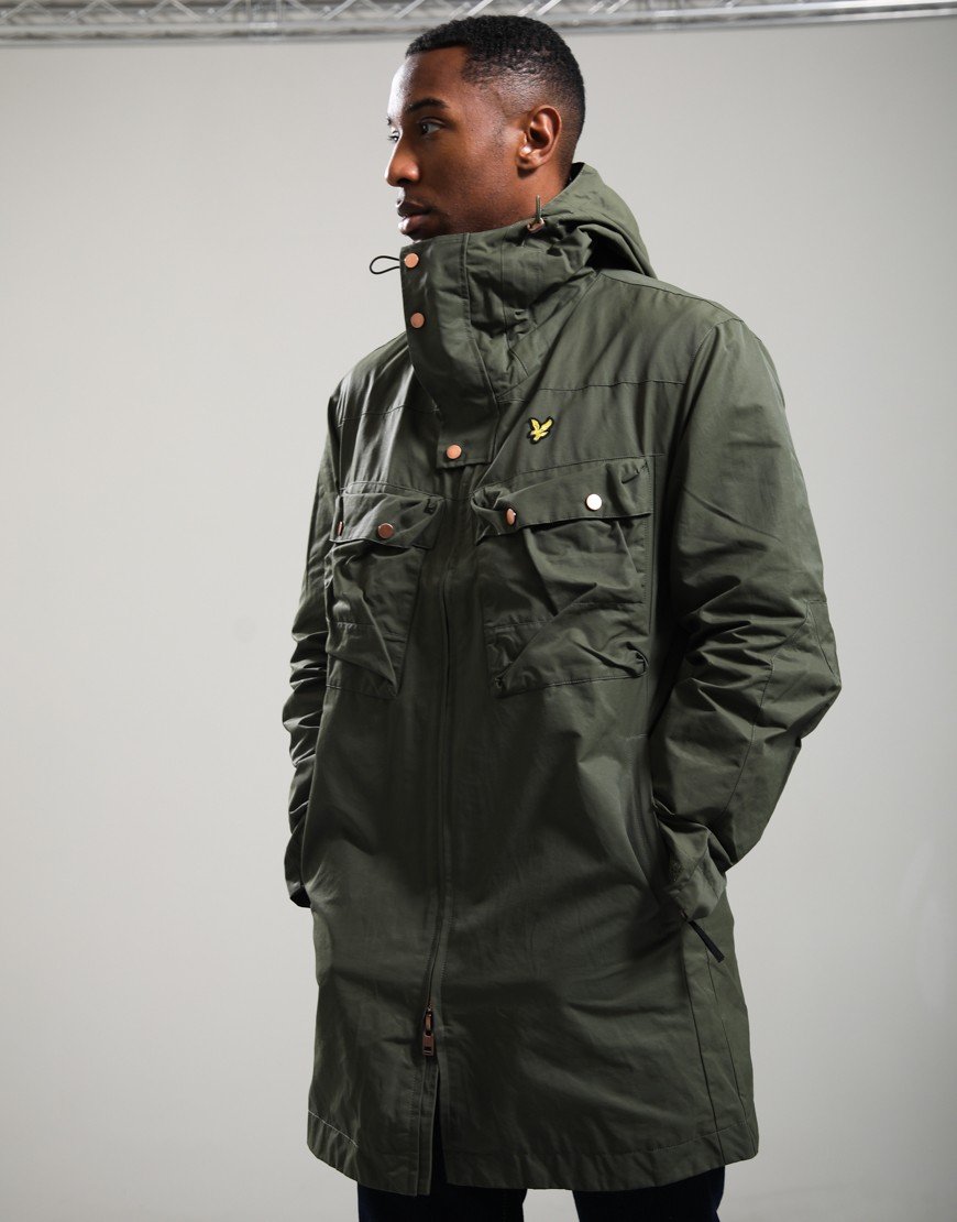 Lyle & Scott Waxed Guard Parka True Olive