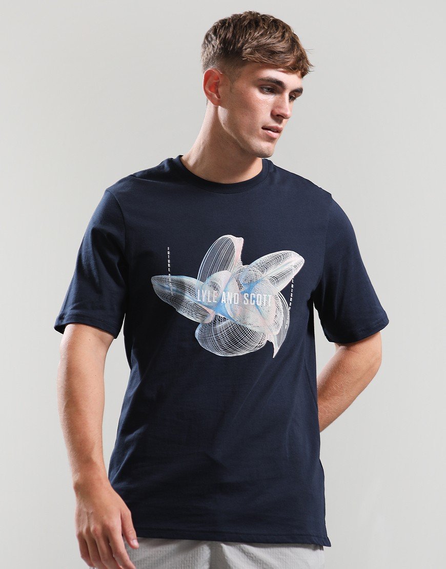 Lyle & Scott 3D Line Graphic T-Shirt Dark Navy