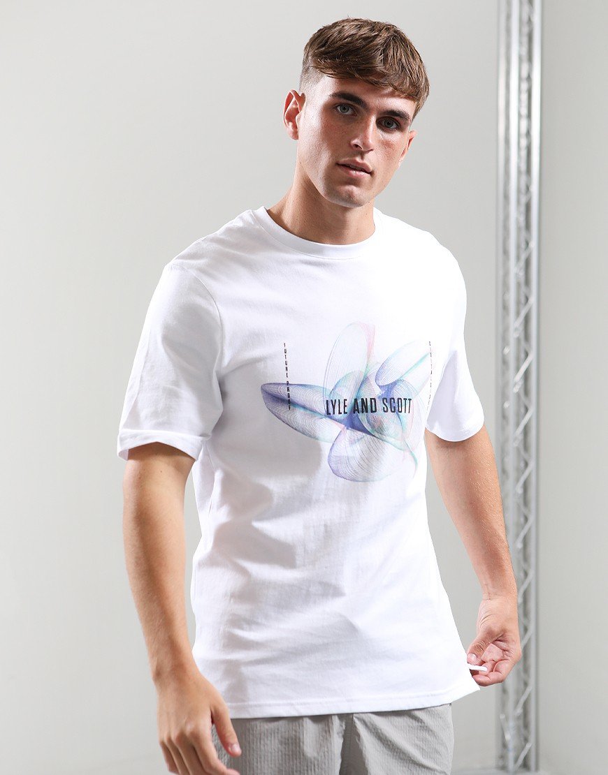 Lyle & Scott 3D Line Graphic T-Shirt White/Now Blue